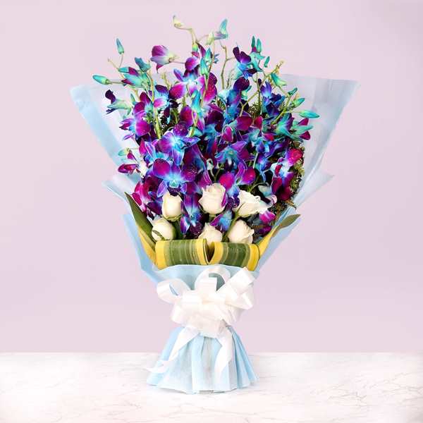 Purple Orchid Flower Bouquet