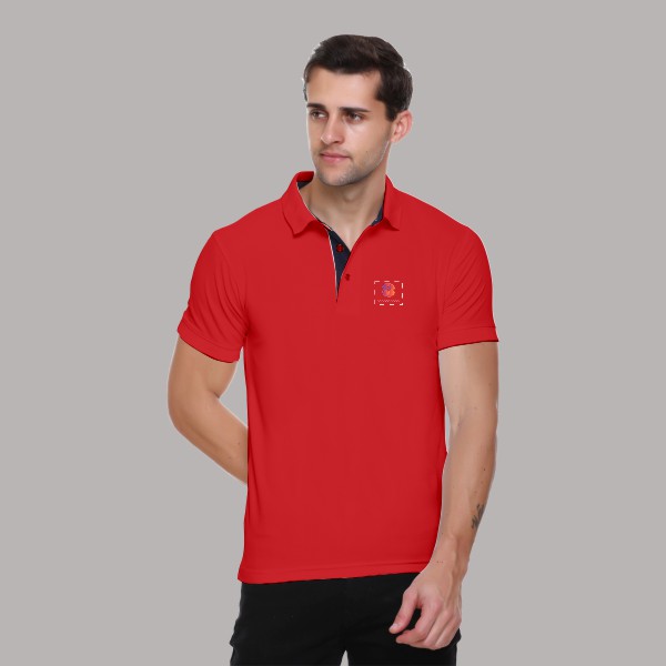 Winbarg Polo T-shirt for Men (Red)-0