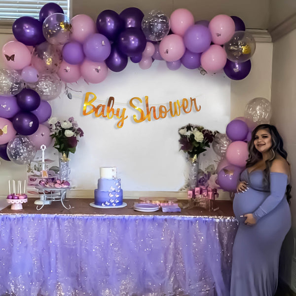 Purple & Pink balloon Theme with Butterflies Baby Shower Kit