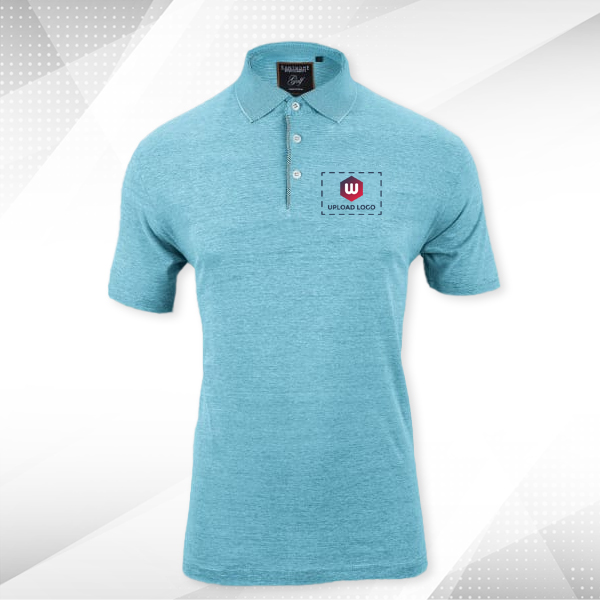 Classic Golf Polo T-shirt for Men Sky Blue– Customize Logo Left Chest