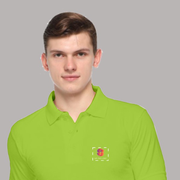 Embroidered FasTees Polo T-shirt for Men (Parrot Green)-1