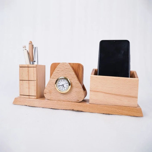 Wooden Multi-functional Desk Organizer-1