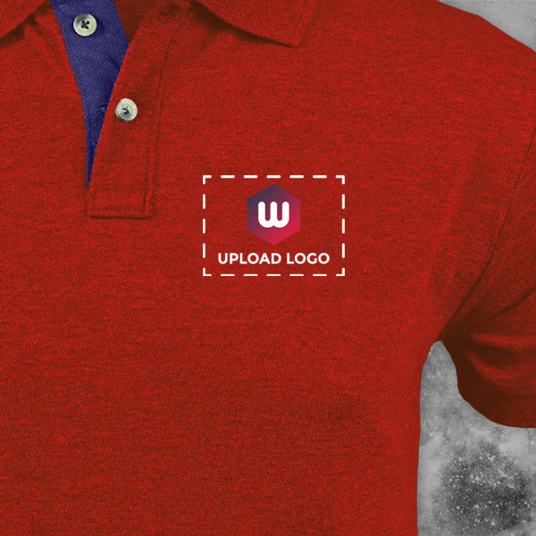 Santhome Highlander Cotton Polo T-shirt for Men Red - Custom Logo Left Chest & Right Arm-2