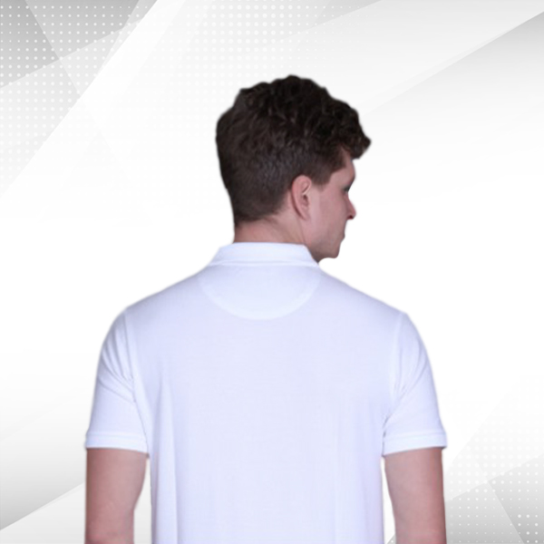 Jacquard Collar Solid - White T-shirt-1