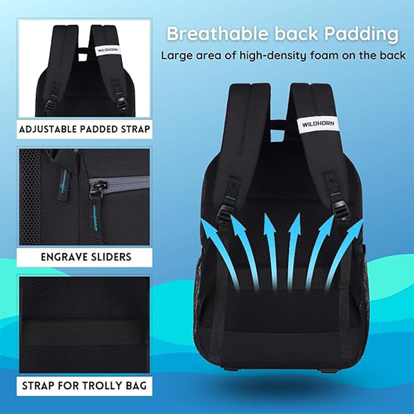 WILDHORN Peru Laptop Backpack (Black & Blue)-2