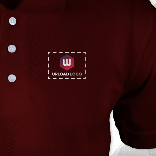 Titlis Polycotton Polo T-shirt for Men (Maroon) - Custom Logo Left Chest-1