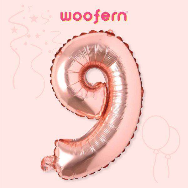 Rose Gold Foil Balloon  Number 9 - 16 inch