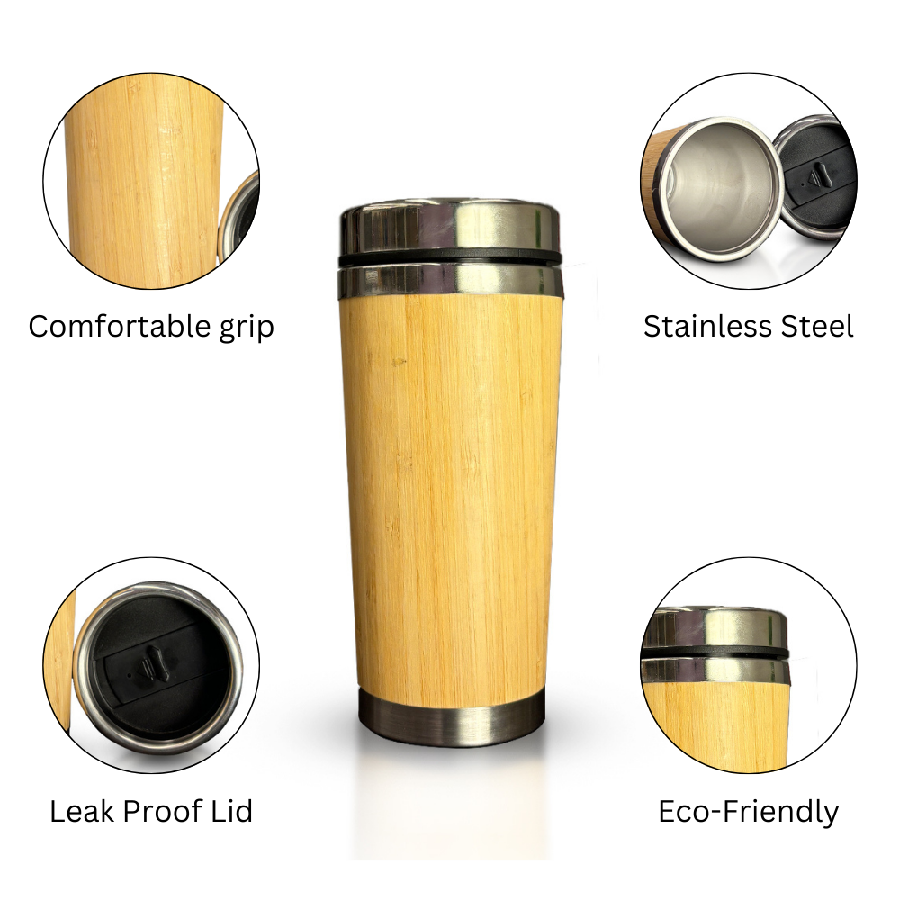 Premium Sustainable Bamboo Tumbler With Custom Logo Branding-3