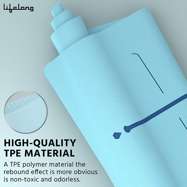 Lifelong Yoga mat for Women & Men TPE Material 6mm Anti-Slip Yoga Mat with Bag-4