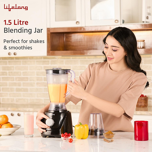 Lifelong LLFPR01 800 Watts Food Processor with BlenderJar, Accessories, Processing Bowl & Citrus Juicer-3