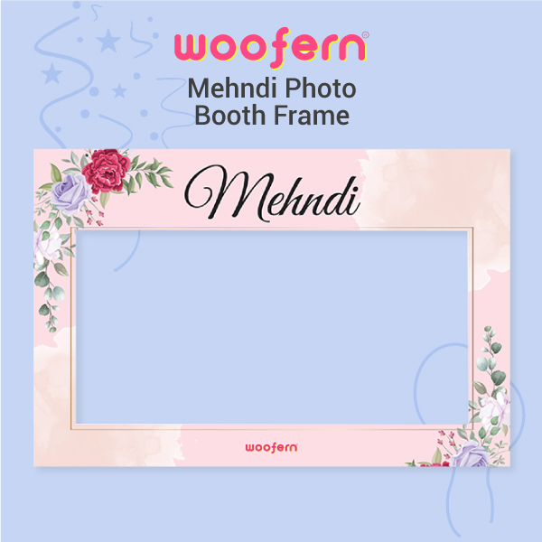 Mehndi Photo Booth Frame – Elegant Floral Design