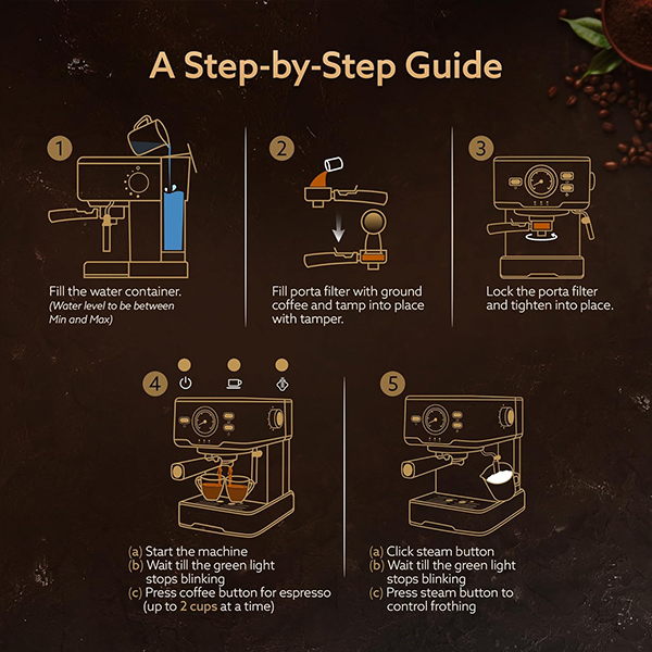 AGARO Imperial Espresso Coffee Maker – 15-Bar Pressure, 1100W-3