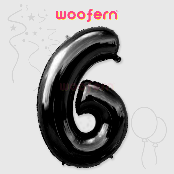 Black Foil Number Balloons 6 - 16  inch