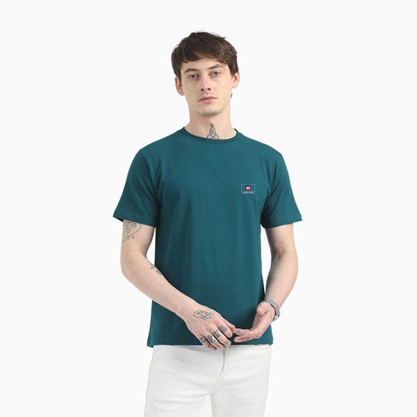 Caslay Organic Crew Neck T-Shirt (Petrol Blue)