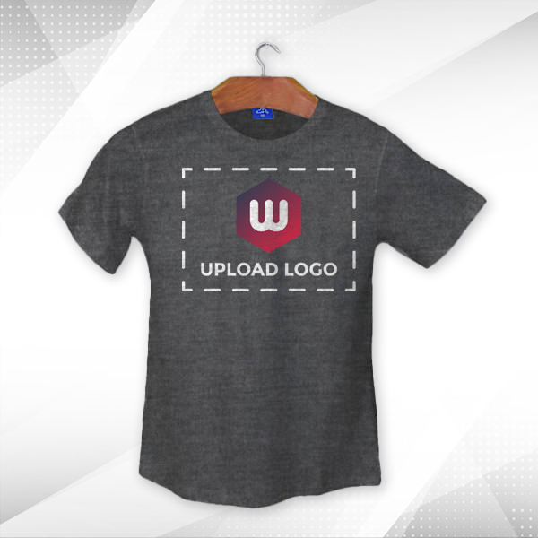 Ruffty Crew Neck Cotton T-shirt for Men Black Melange - Custom Logo-2