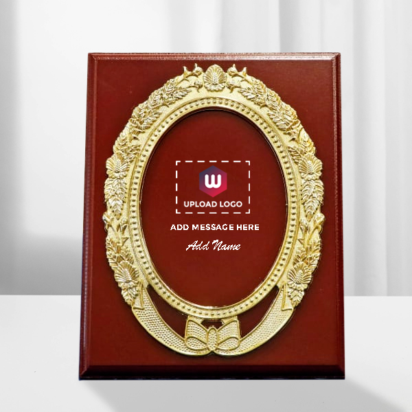 Custom Metal Framed Wooden Certificate Plaque with Logo, Message & Employee Name-0