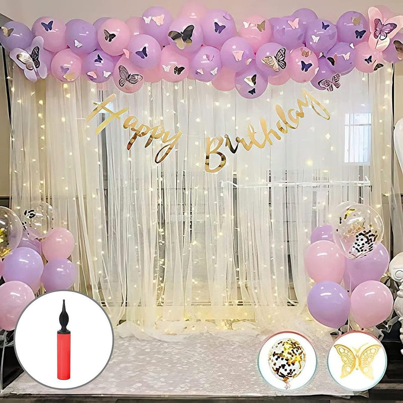 Butterfly Theme Birthday Decoration Kit for Girls