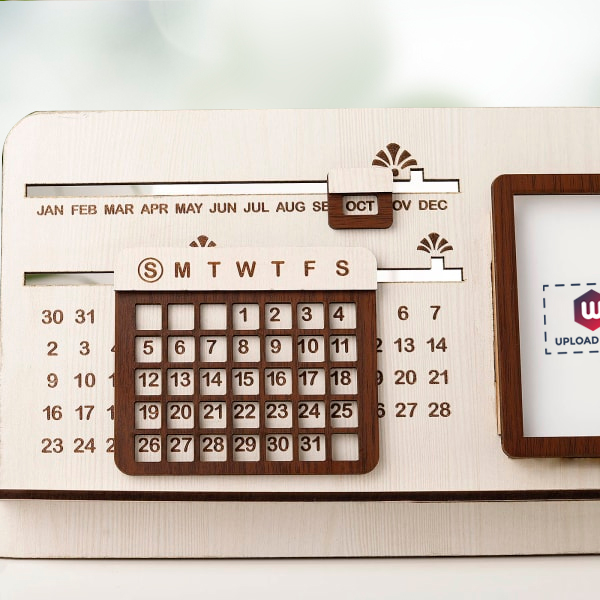 Desk Calendar with Wooden Stand - Customize with logo-3