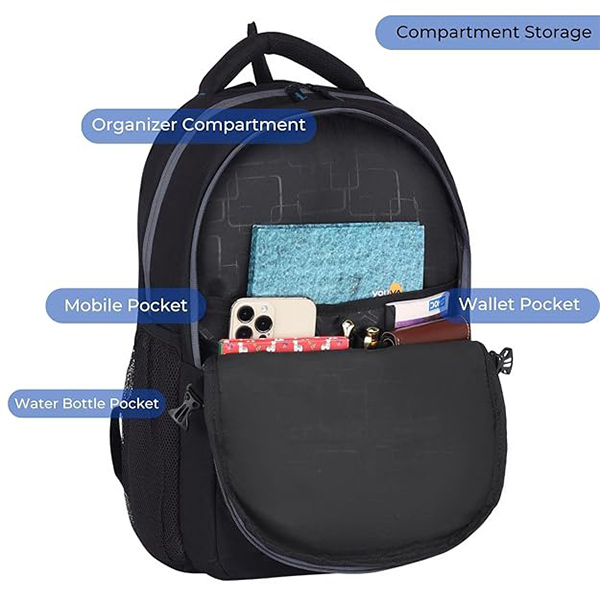 WILDHORN Peru Laptop Backpack (Black & Blue)-1