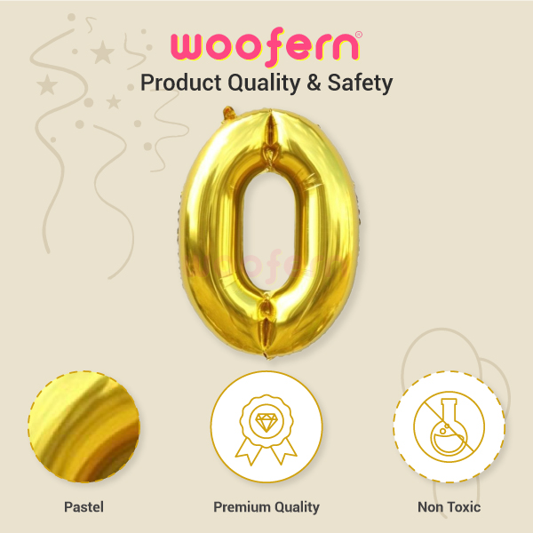 Golden Foil Balloon Number 0 - 16 inch-4