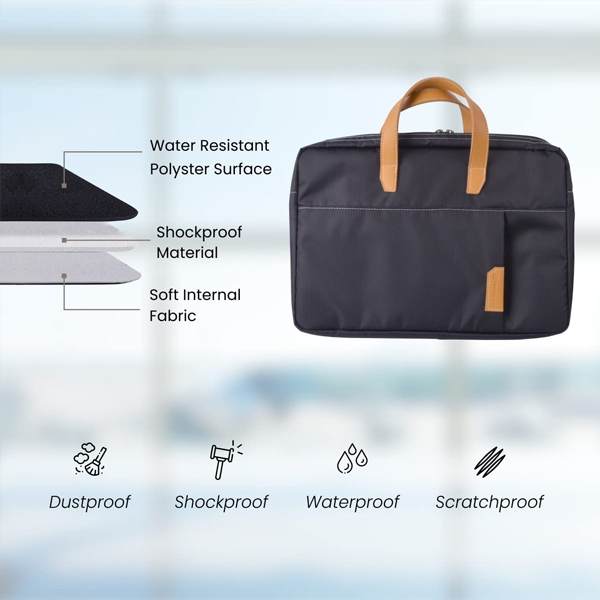 Portronics Encase 102 Laptop Bag for 15.6 Inch Men & Women (Black)-3