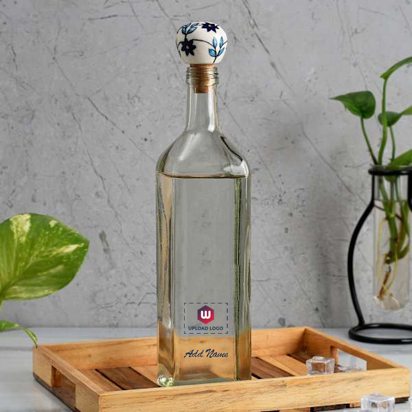 Glass Water Bottle Customized with Logo & Name - 1000 ml-1