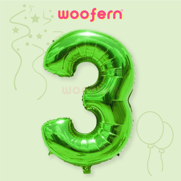 Foil Balloon Number 3 Green 16 inch
