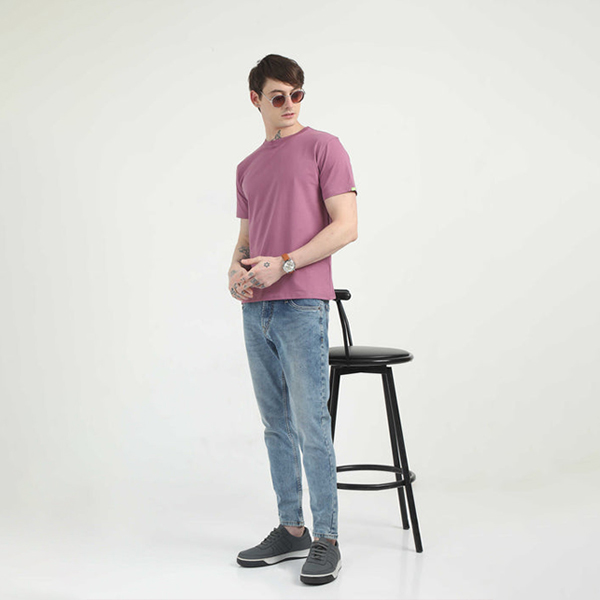 Caslay Organic Crew Neck T-Shirt (Purple)-5