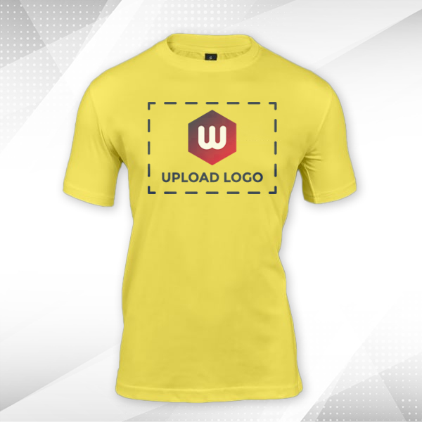 Skinta Fit Half Sleeve Round Neck T-Shirt for Men (Lemon yellow) - Custom Logo
