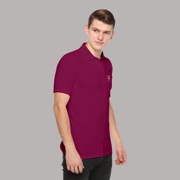 Embroidered FasTees Polo T-shirt for Men (Majenta)-3