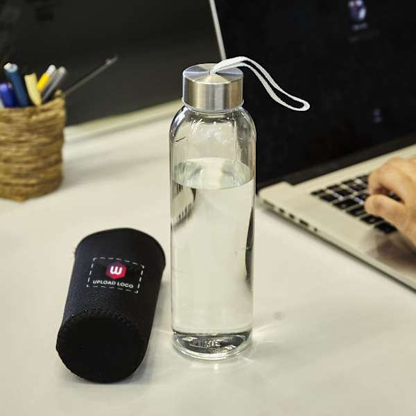Sleek Glass Bottle With Sleeve - Customized with Logo-2