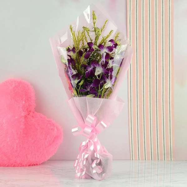 Elegant Purple Orchids Bouquet