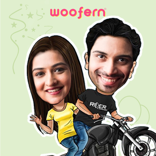 Couple on Adventure Ride Caricature-1