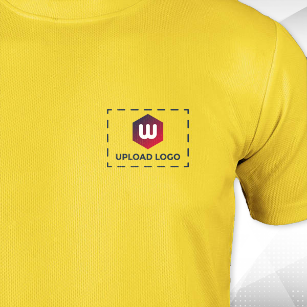 ACTI-RUNN Premium Men's Polyester T-Shirt (Golden Yellow)– Custom Logo-2