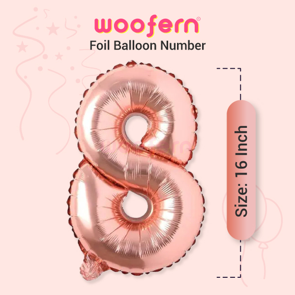 Rose Gold Foil Balloon  Number 8 - 16 inch-2