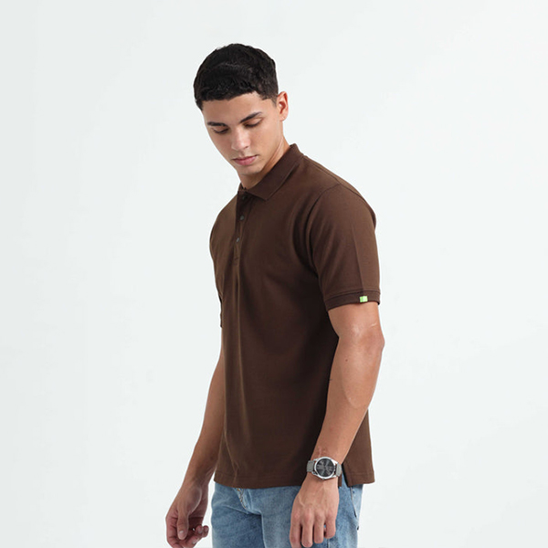 Caslay Organic Polo T-Shirt (Chocolate)-1