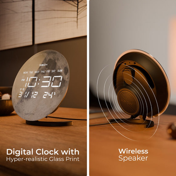 XECH Solaris X (Moon) Desktop Clock Speaker-1