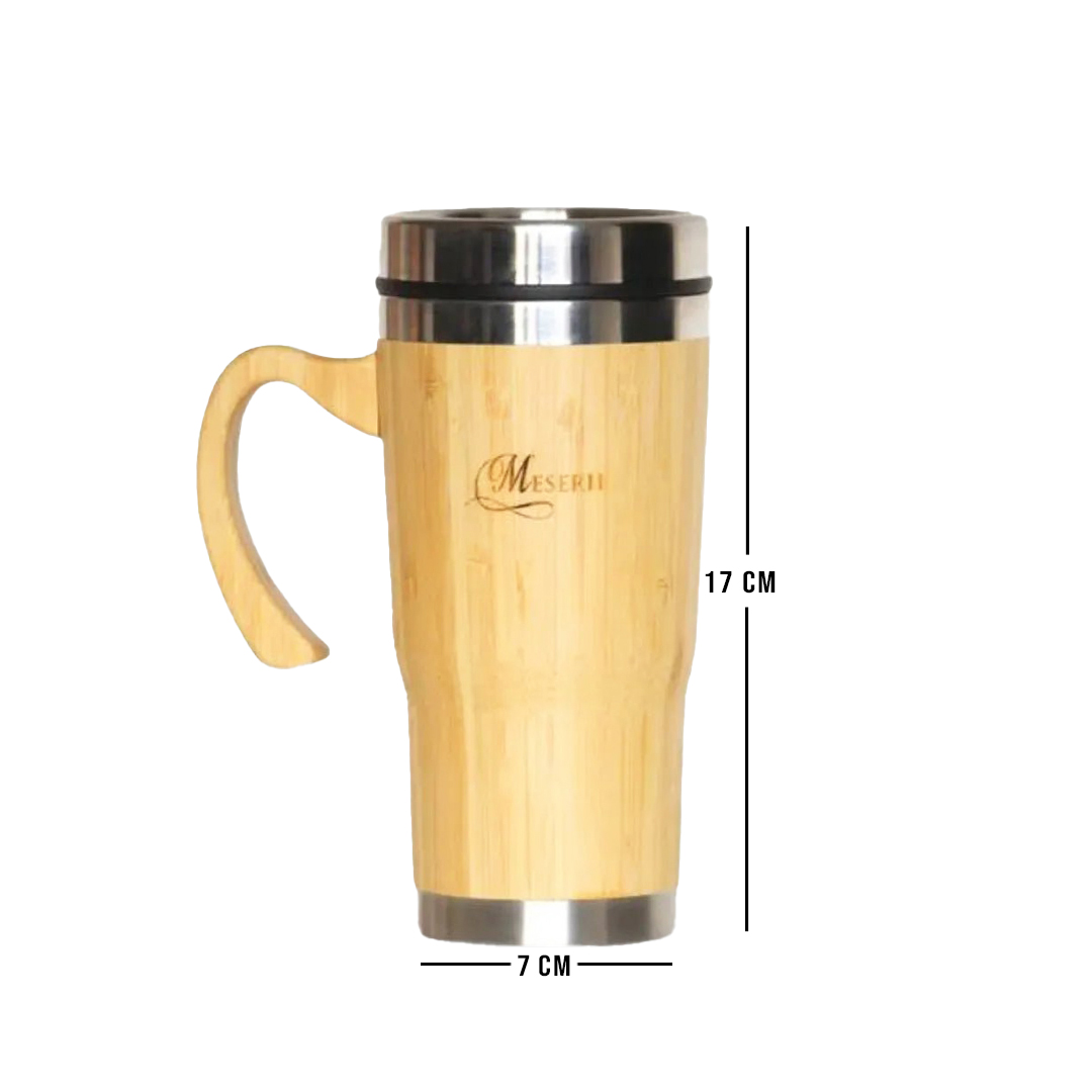 Custom Engraved Bamboo Tumbler 450ml for Corporate Gifting-1