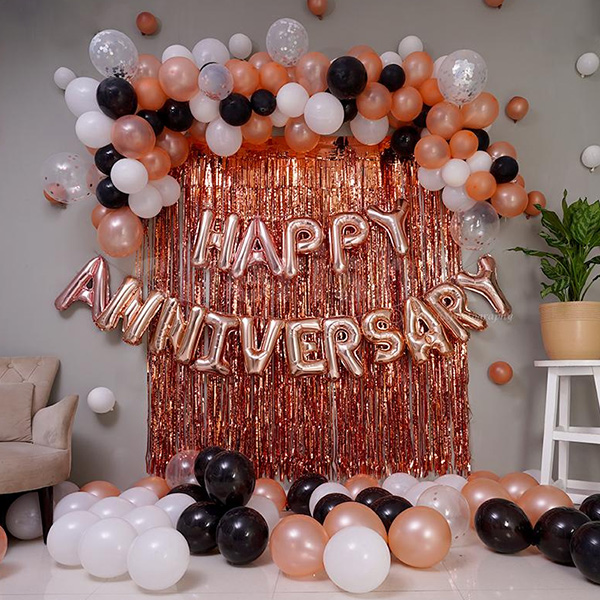 Happy Anniversary Rose Gold Decoration