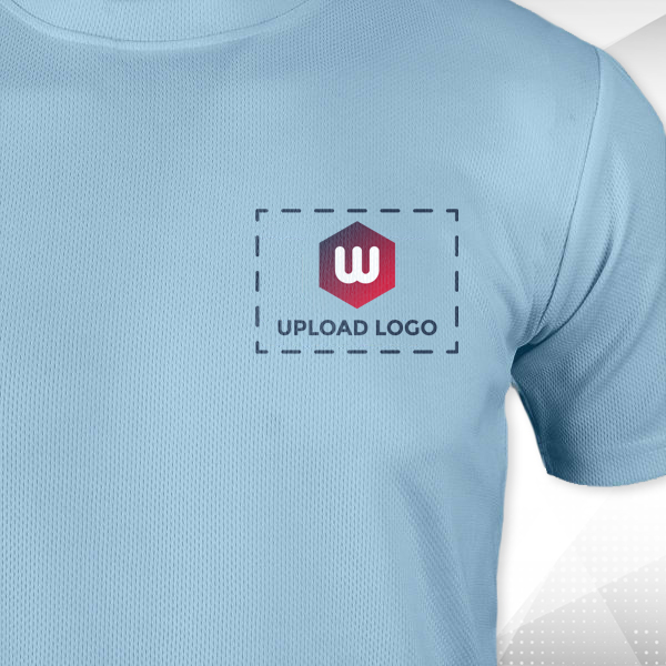 ACTI-RUNN Premium Men's Polyester T-Shirt (Sky Blue)– Custom Logo-1