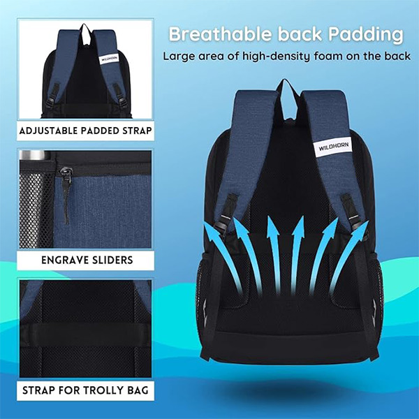 WILDHORN Brussels Laptop Backpack for Corporate (Navy Blue)-2