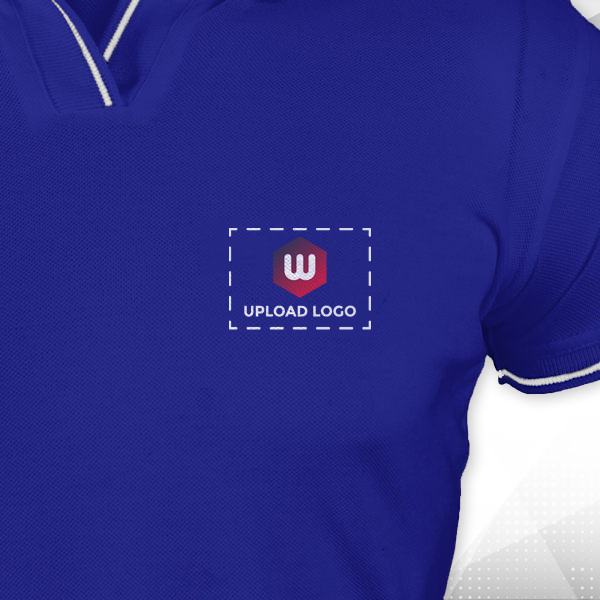 Scott Organic Cotton Polo T-Shirt for Women Royal Blue with White - Custom Logo Left Chest-1