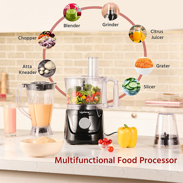 Lifelong LLFPR01 800 Watts Food Processor with BlenderJar, Accessories, Processing Bowl & Citrus Juicer-1