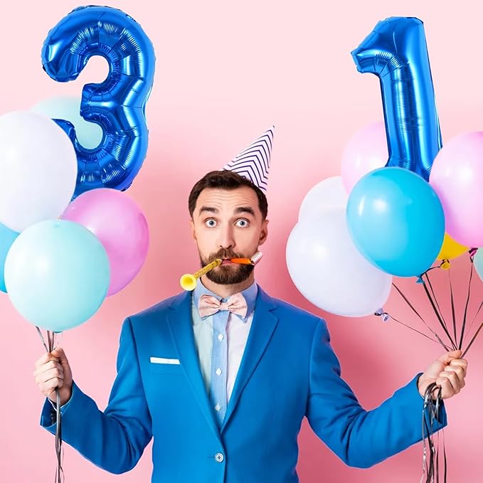 Blue Foil Number Balloon 0 to 9 Balloons Set-1