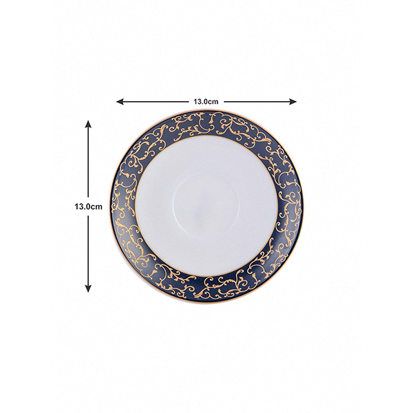 La Opala Diva Sovrana Collection, Opal Glass Cup & Saucer Set 12 pcs, Anassa Blue-White-6