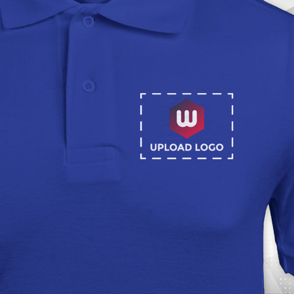 Six Degrees Cotton Polo T-shirt for Men (Royal Blue) - Custom Logo Left Chest & Right Arm-2