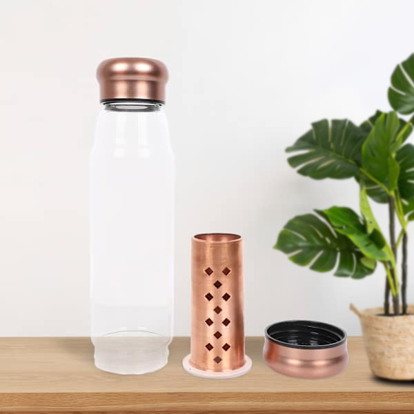 Copper-Charged Glass Bottle - Personalized with Logo-2