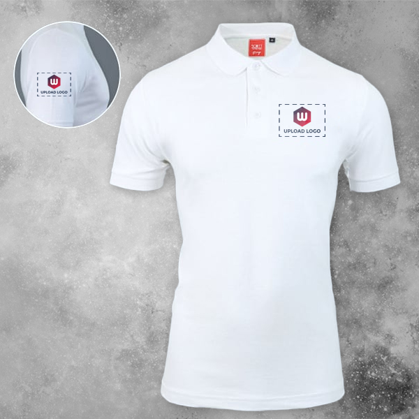 Scott Young Polo T-shirt for Men White - Custom Logo Left Chest & Right Arm