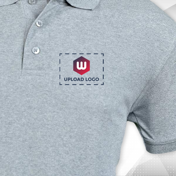 AWG Solid Polo T-shirt for Men Grey Melange – Custom Logo-1