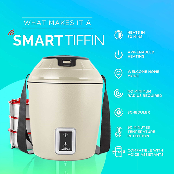 MILTON Smart Electric Tiffin -900ml (Beige)-2